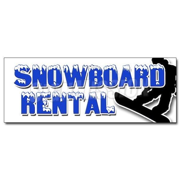 SNOWBOARD RENTAL DECAL sticker skis poles boots lessons rent snow board, D-36 Snowboard Rental